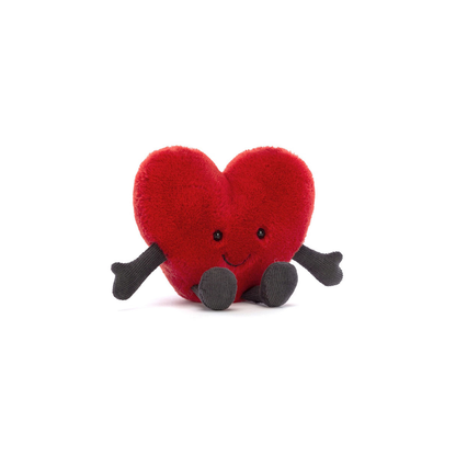 Divertente piccolo cuore di peluche - rosso